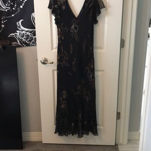 Black with hints of gold long dress